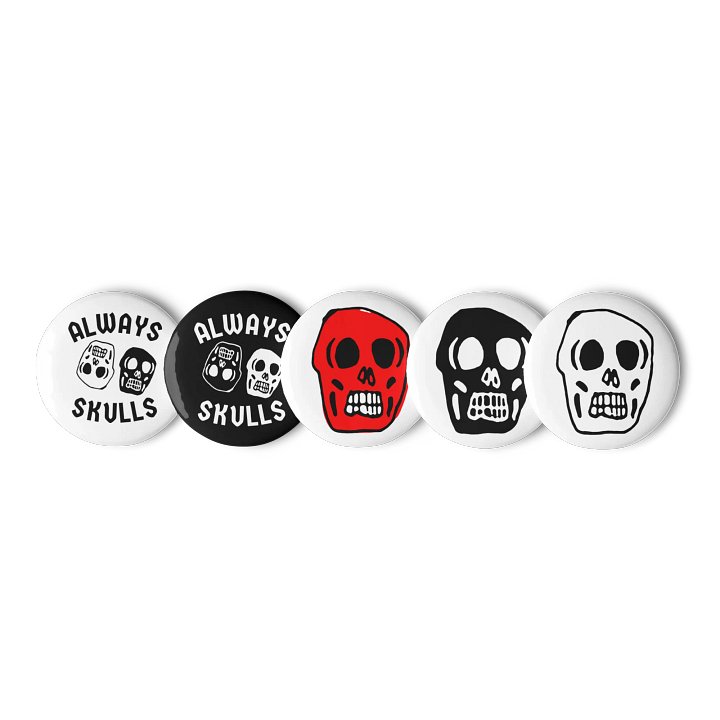 Always Skulls 5 Button Set product image (1)