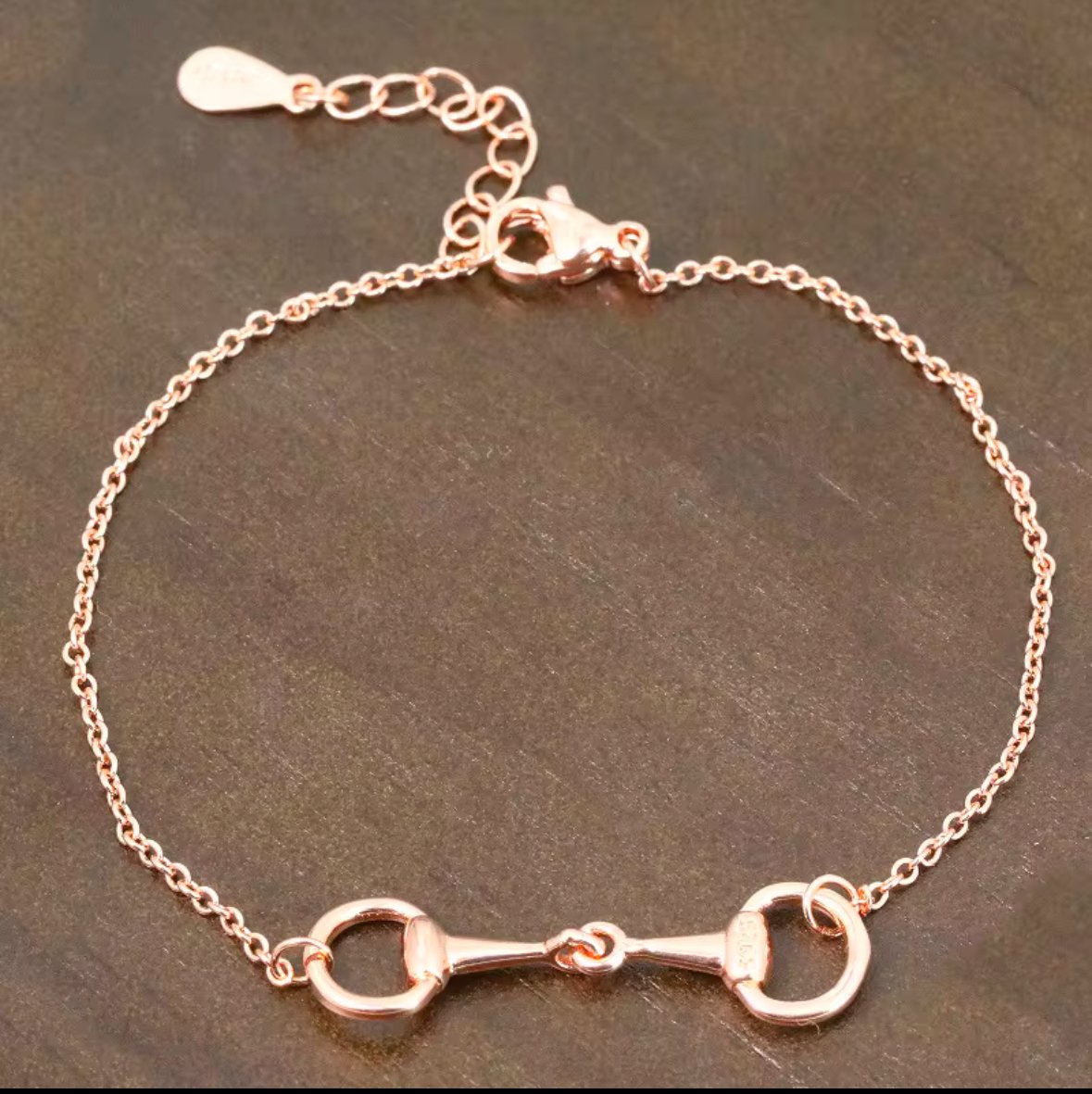 Snaffle Bit Bracelet | Dainty Equestrian Jewelry | Rose Gold & Silver product image (2)