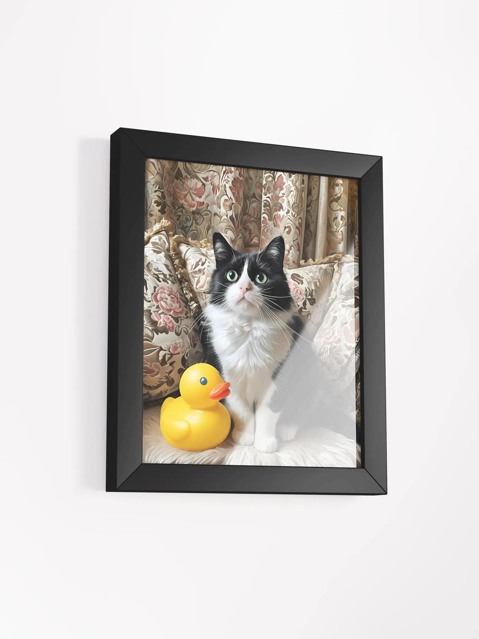 Whimsical Cat and Duck Framed Poster product image (3)
