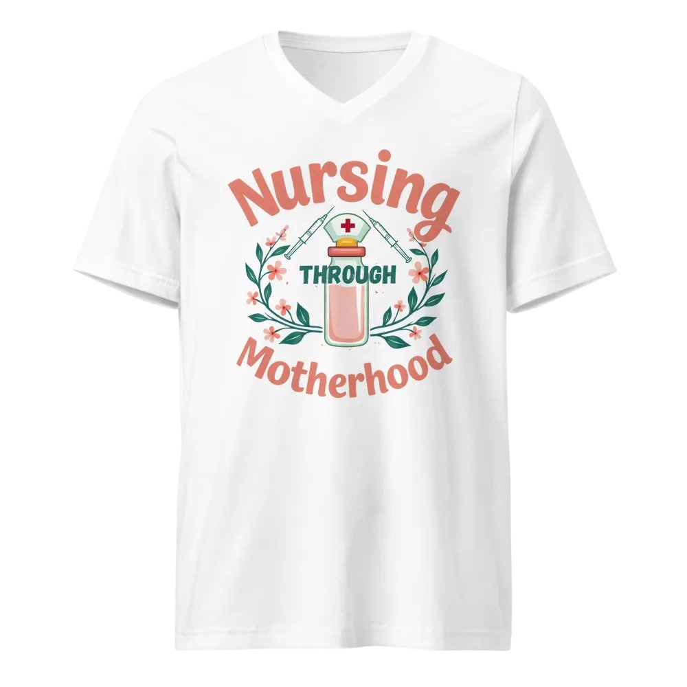 Nurse's Cap Floral, motherhood and nursing V-Neck Tee product image (5)