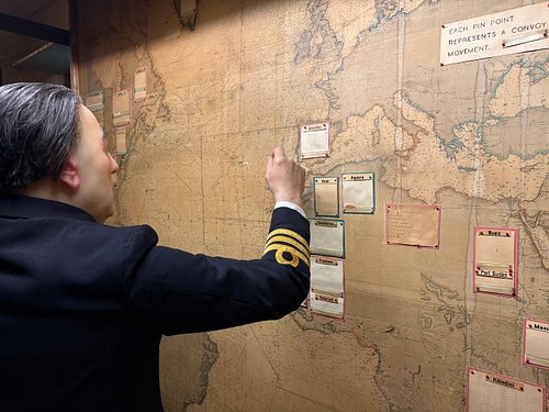 Plotting convoy routes across the North Atlantic in WW2. From a recent Epic History team outing to the Churchill War Rooms, w...