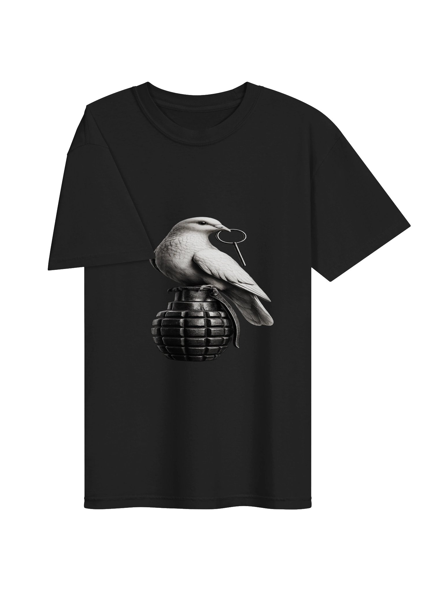 Dove & Grenade Graphic Tee | Edgy Anti-War Streetwear Shirt product image (4)