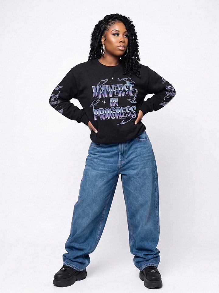 Universe In Progress – Chrome Cosmic Crewneck Sweatshirt product image (2)