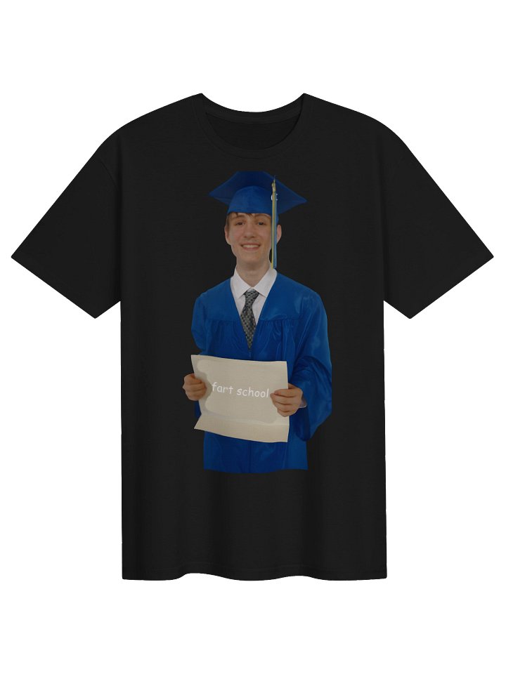 fart school graduate black shirt product image (1)