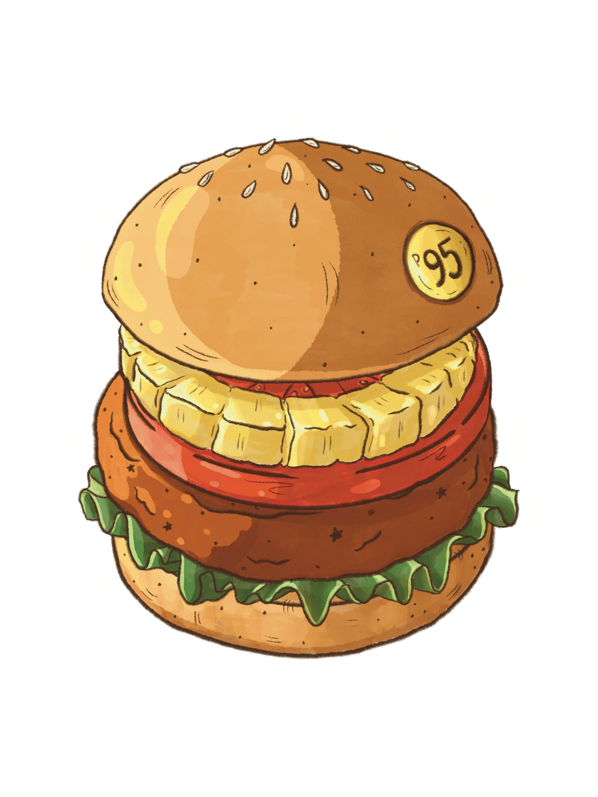 Pineapple Ring Burger Waterproof Vinyl Sticker product image (1)