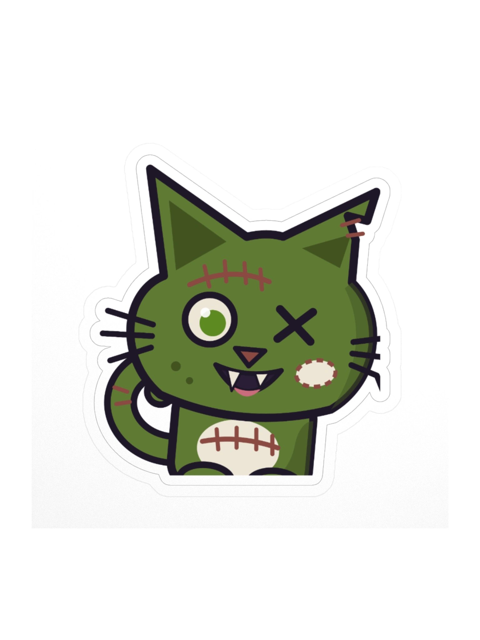 Nyanbie Correct Answer Zombie Cat Laptop Sticker, 3 Inch product image (1)