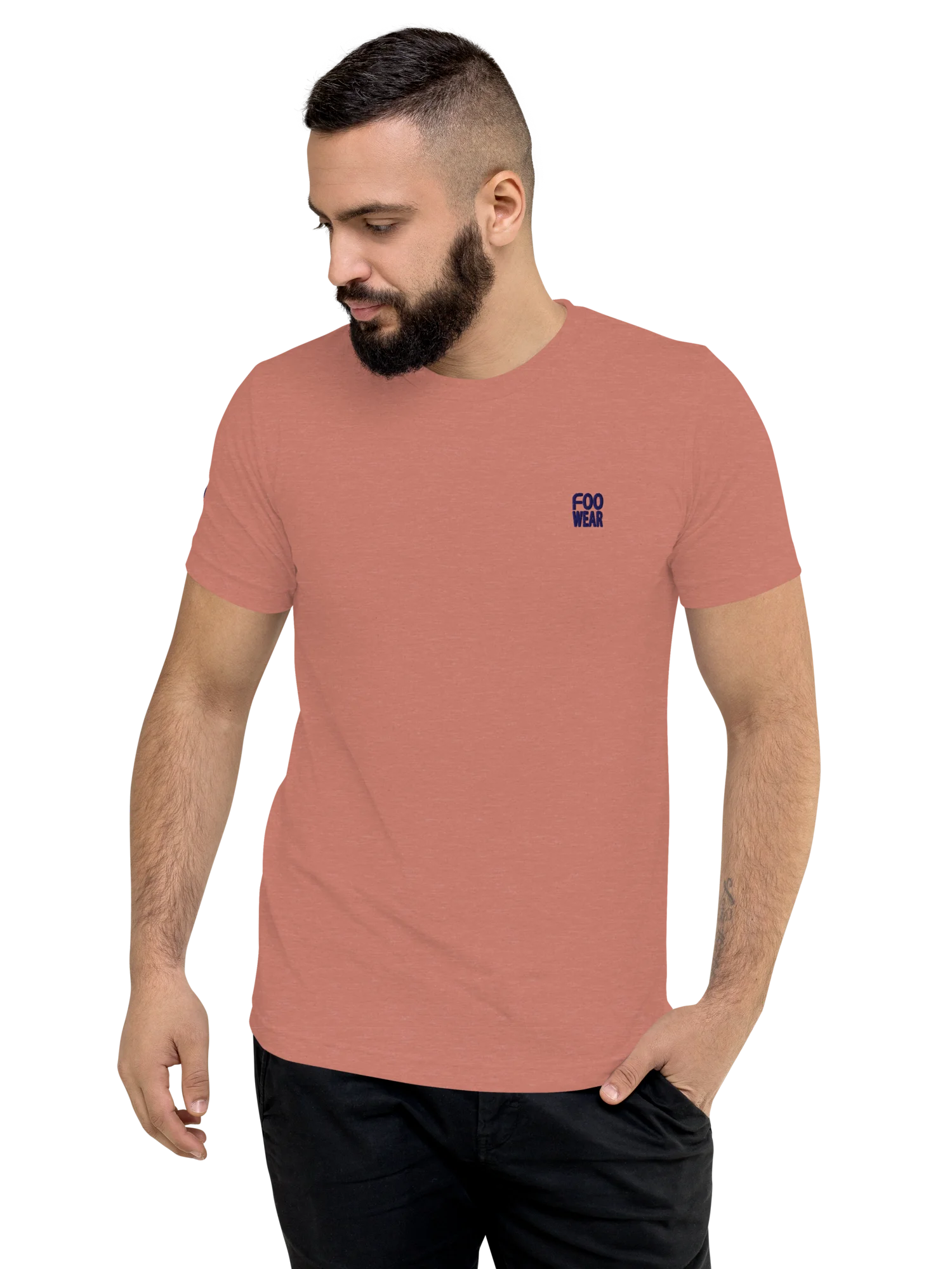 Embroidered Monogram T-Shirt in Mauve Red with Backprint product image (3)