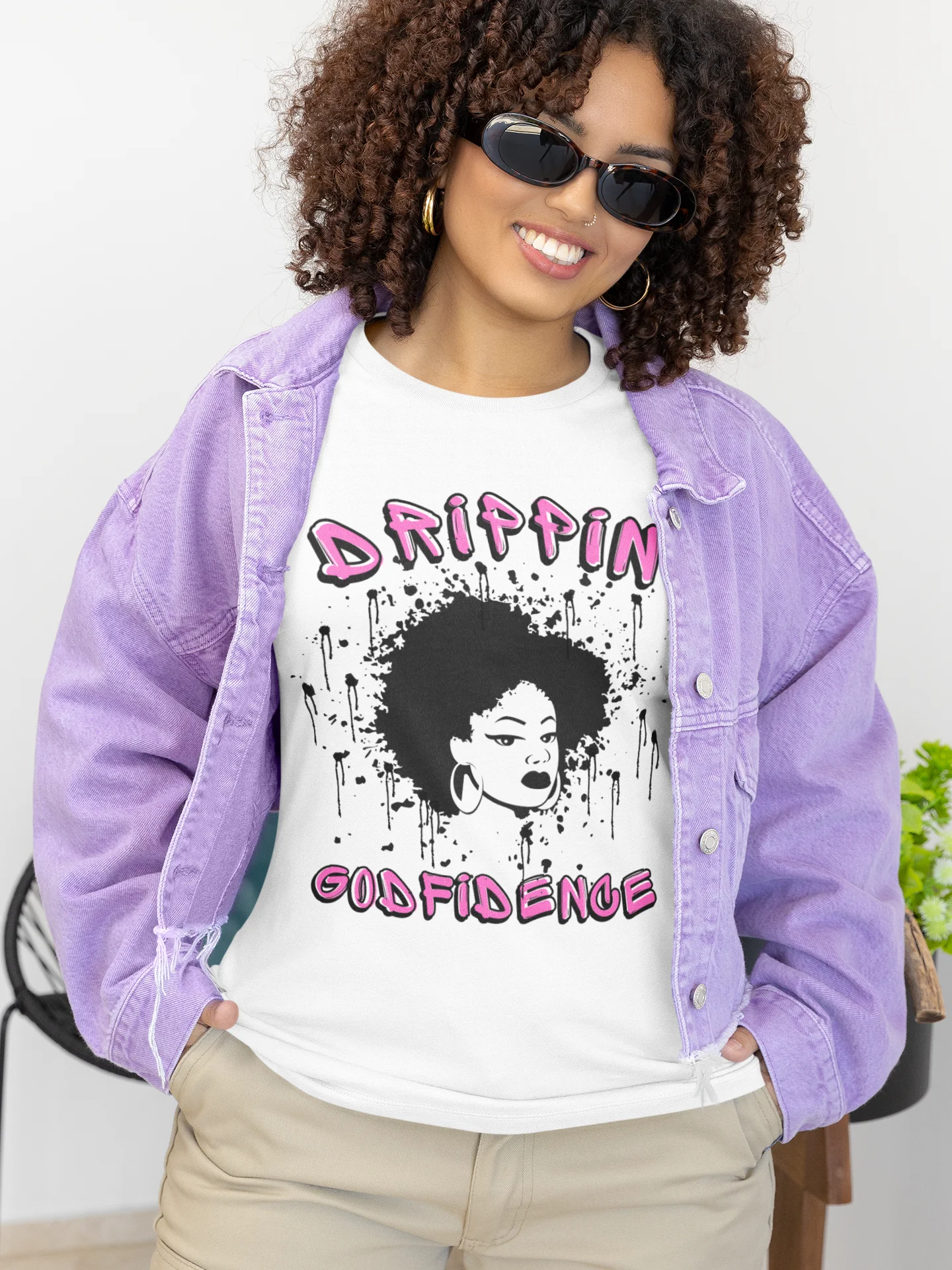 Pink- Drippin' Godfidence T-Shirt product image (10)
