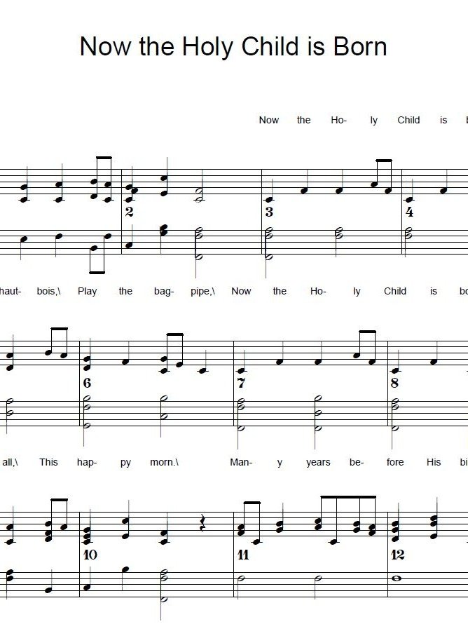 Now the Holy Child is Born - Christmas - Piano sheet music product image (1)
