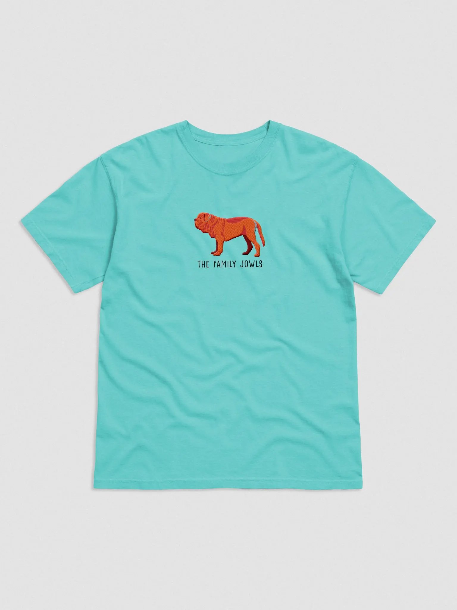 The Family Jowls T-Shirt(Embroidered) of a Neapolitan Mastiff(Red) product image (4)