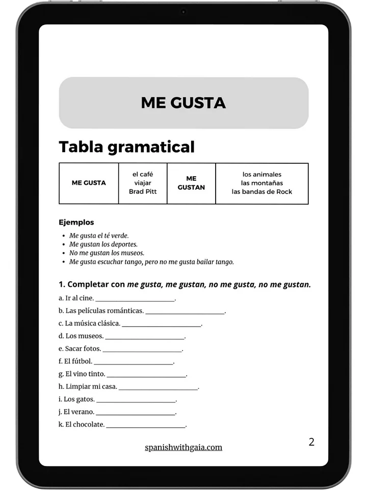 PDF ME GUSTA - exercises and answers product image (1)