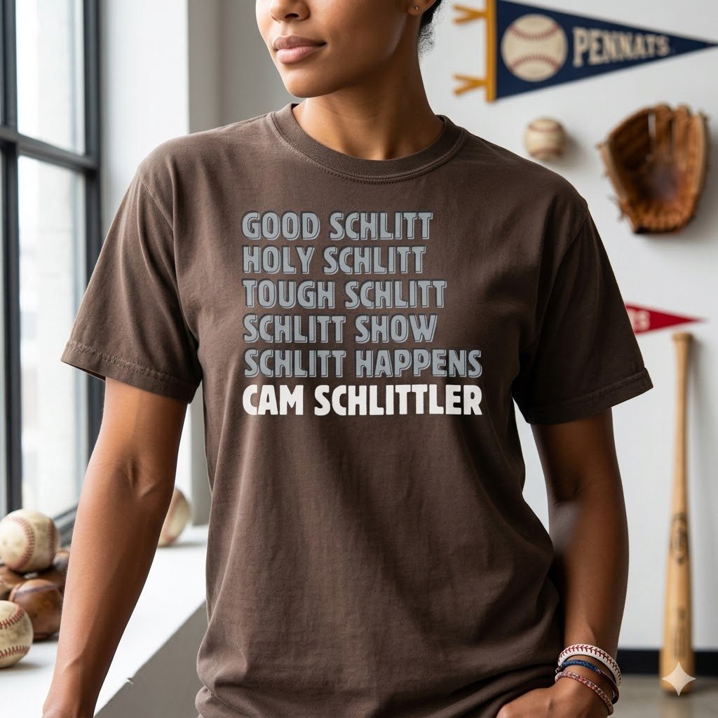 Cam Schlittler "Schlitt Happens" Funny Baseball & Sports Tee product image (3)