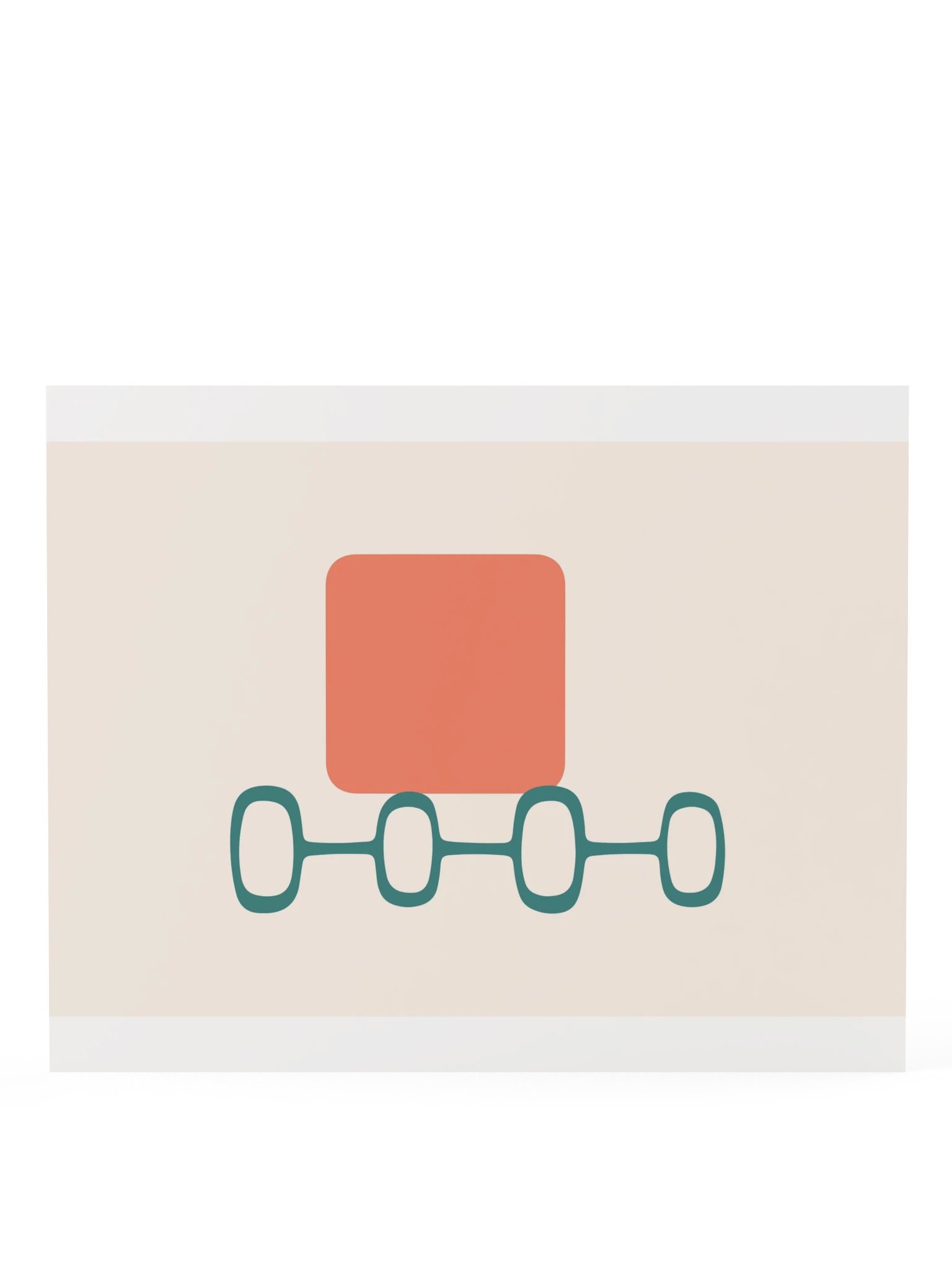 Teal and Coral Mid Century Print | Retro Bathroom Wall Art product image (8)