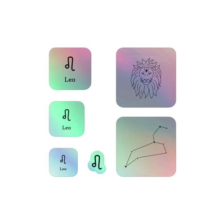 Zodiac Leo - Holographic Sticker Set product image (1)