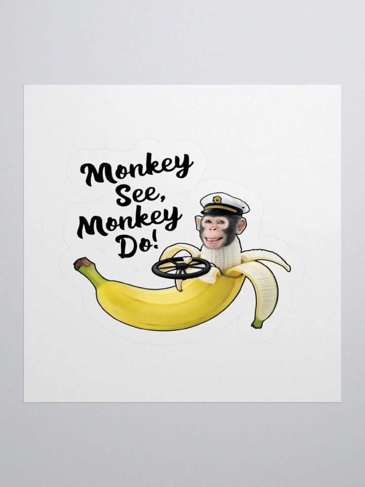 Whimsical Monkey in Banana Sticker - Perfect for Laptops, Cars, and More! product image (1)