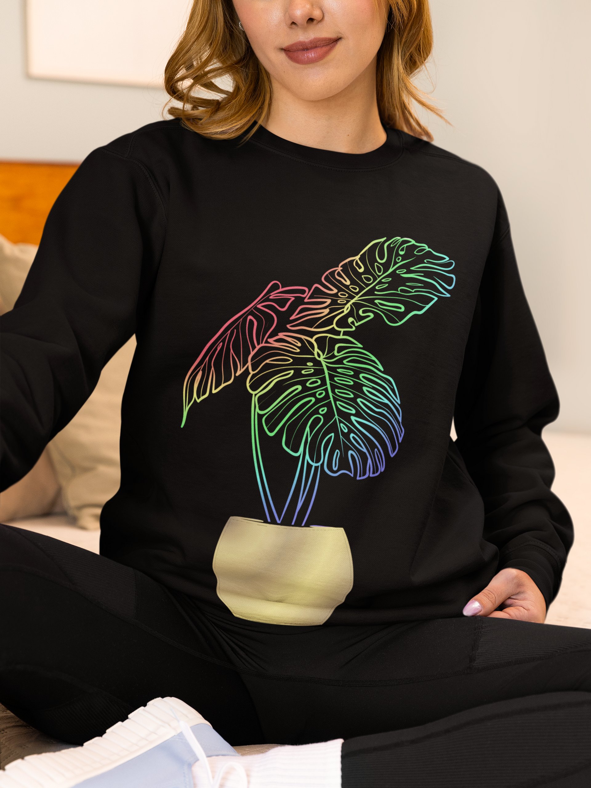 Rainbow Monstera Sweatshirt product image (1)
