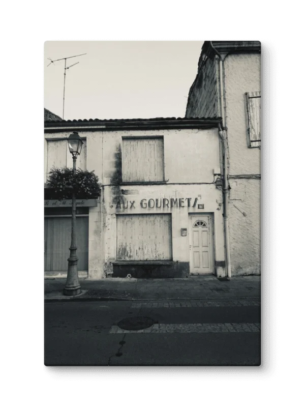 "Aux Gourmets" Vintage black and white 40"x60" canvas product image (1)