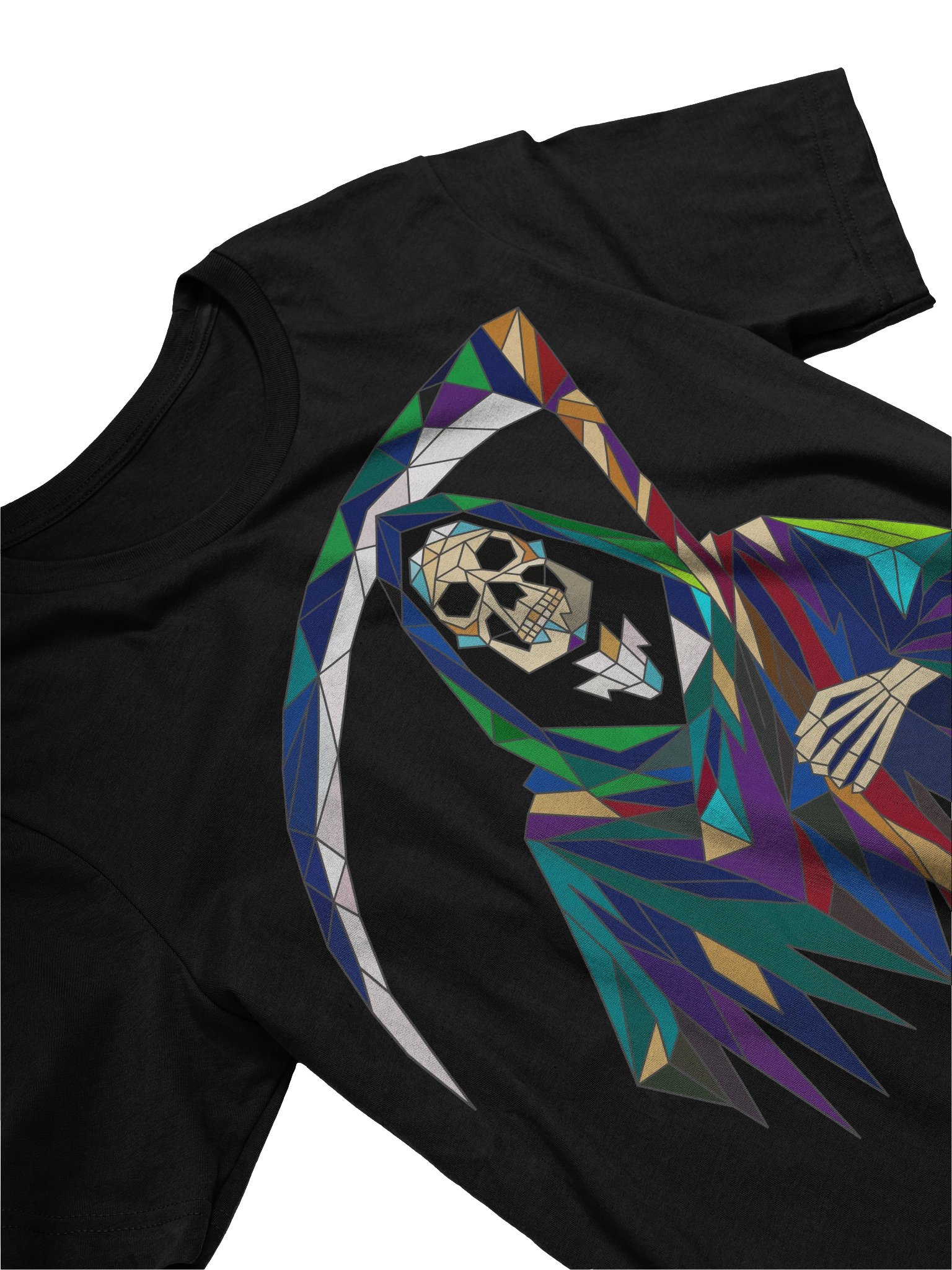 Geometric Grim Reaper T-Shirt | Colorful Skull Graphic Tee product image (3)