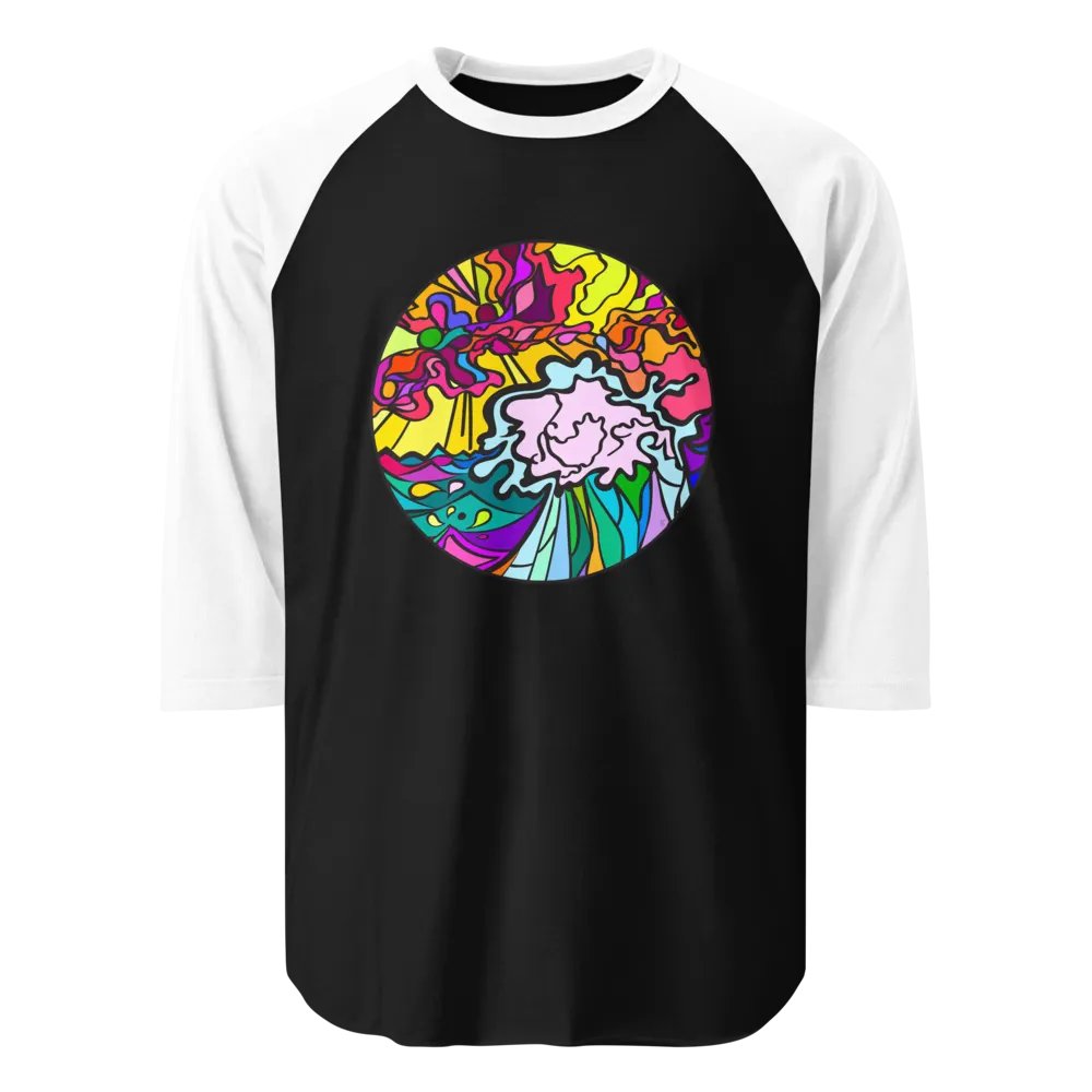 Vibrant Swirls Raglan Tee - Wave at Sunset product image (1)