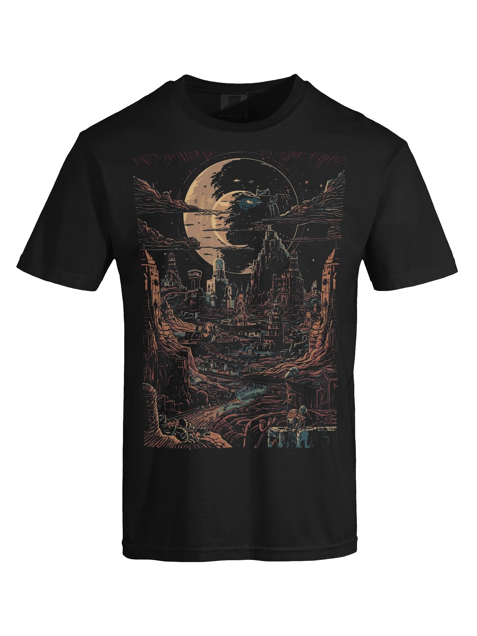 Retro-Futuristic Canyon City Heavyweight T-Shirt product image (2)