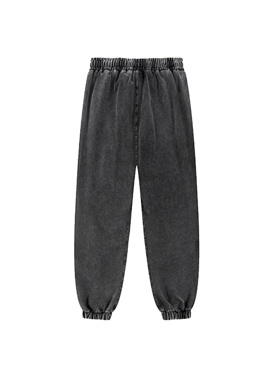 Acid Wash Cotton Joggers – Vintage Wash Cuffed Sweatpants with Drawstring Waist product image (12)