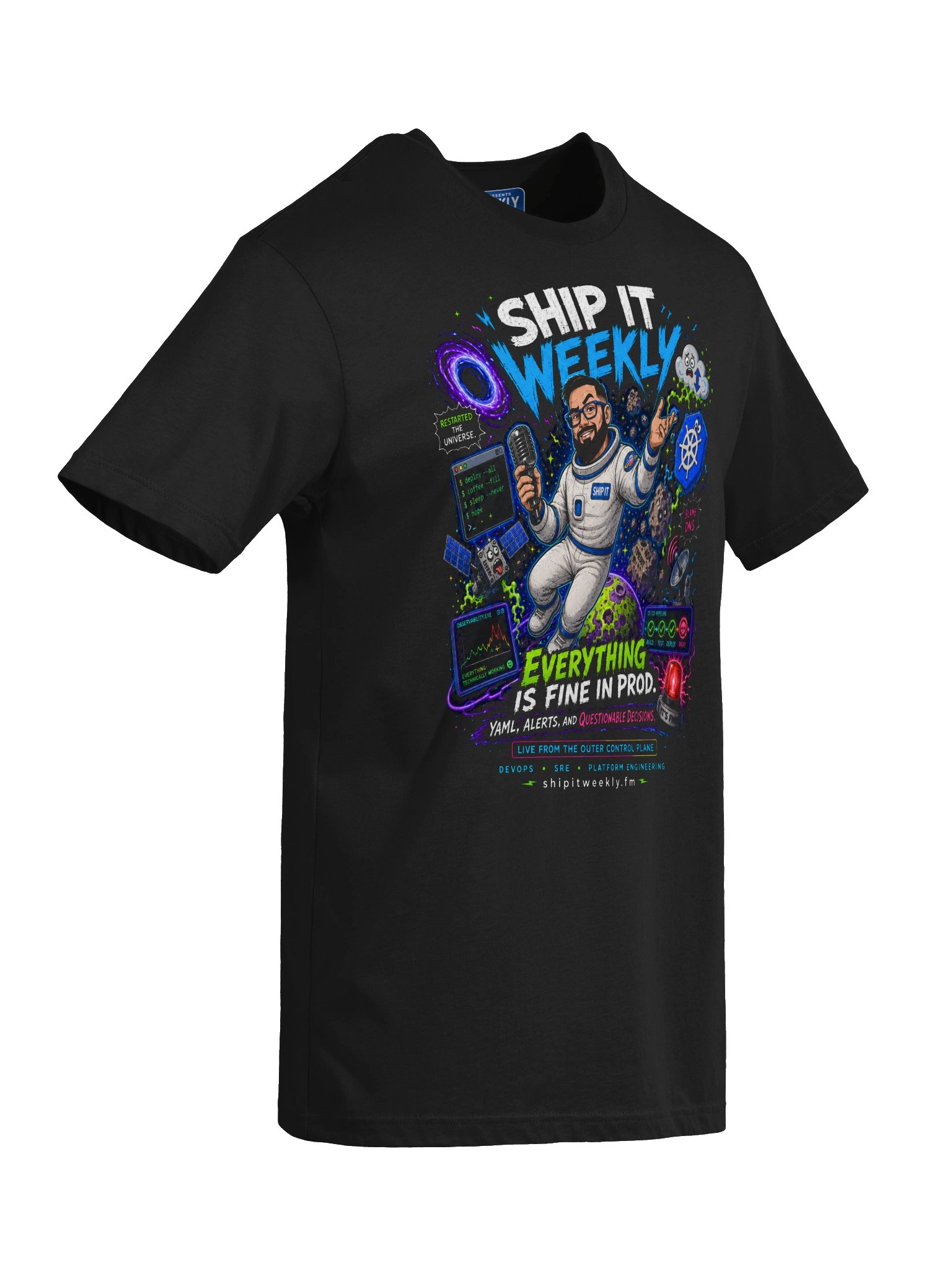 Everything Is Fine in Prod | Ship It Weekly DevOps Tee product image (6)