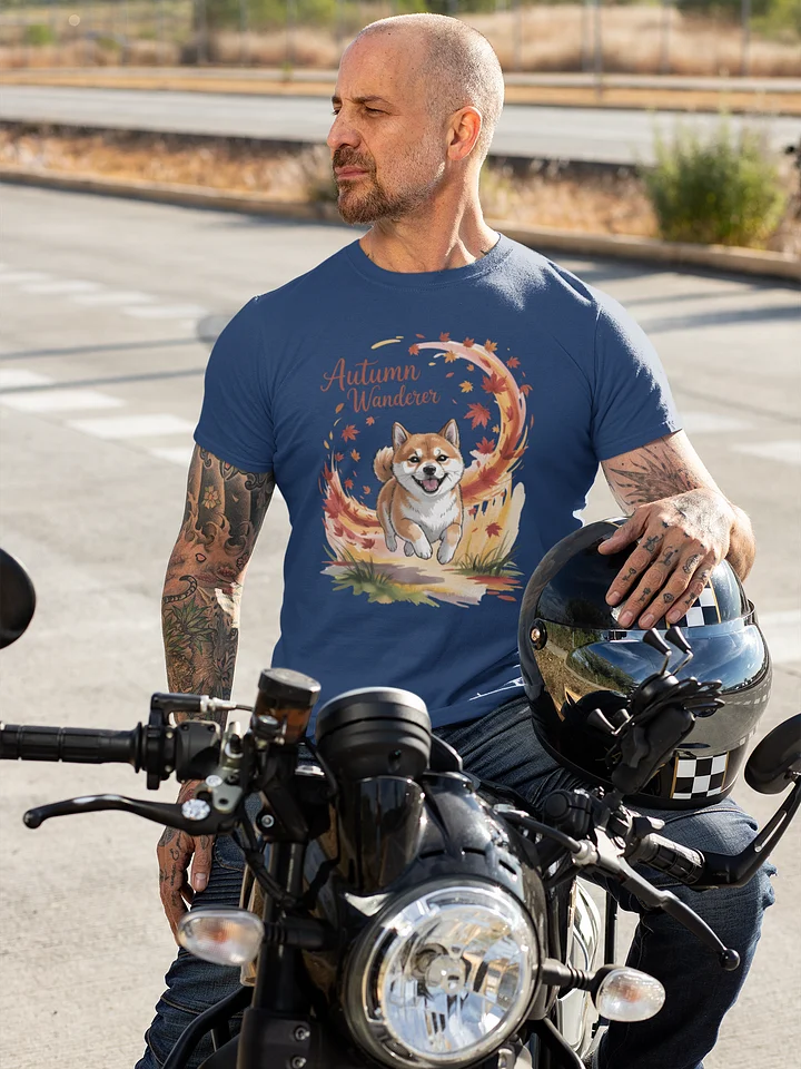 "Autumn Wanderer" Shiba Inu T-Shirt | Cute Fall Dog & Leaves Graphic Tee | Cozy Cottagecore Apparel product image (1)