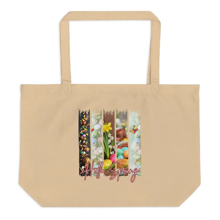 Hello Spring Brush Stroke Organic Tote Bag product image (2)