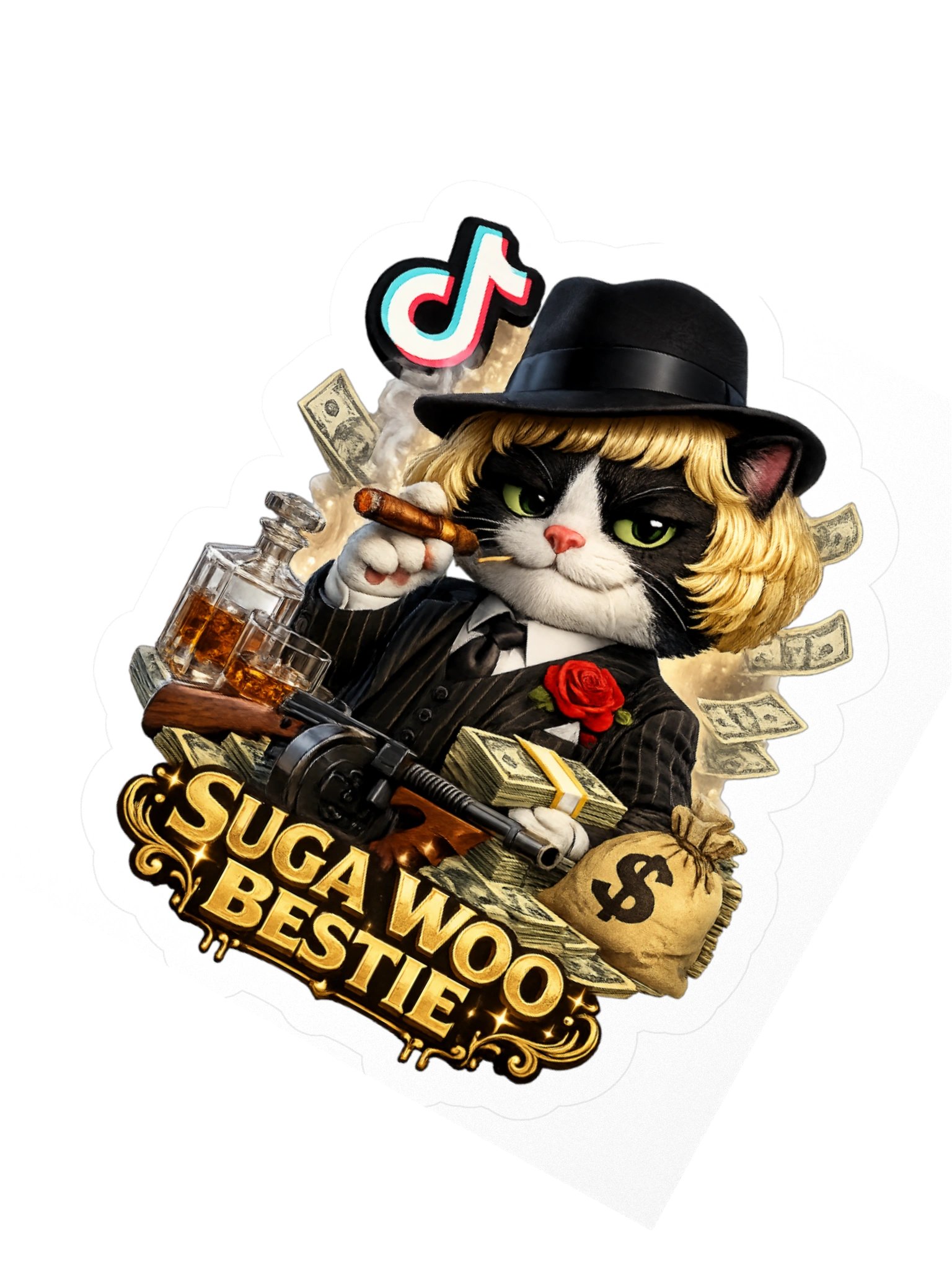 ''Suga Woo Bestie Mafia'' Kiss Cut Stickers product image (4)