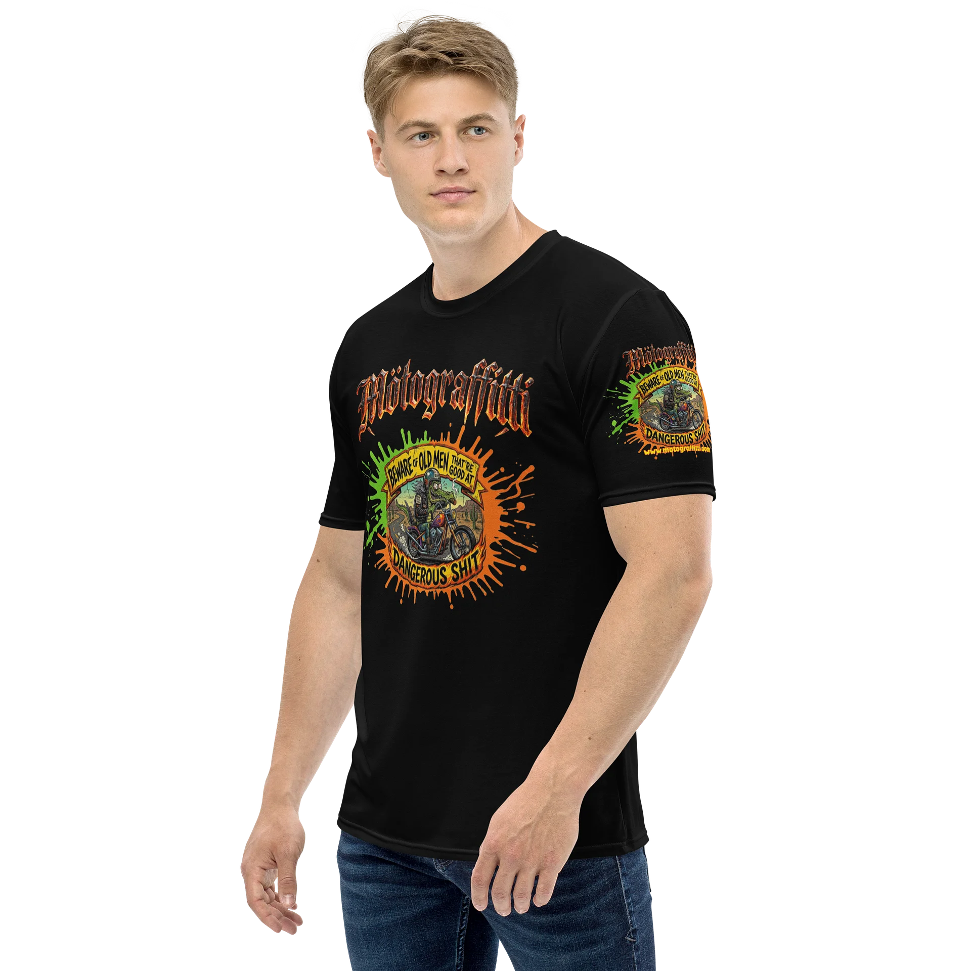 MötoGraffitti "Beware of Old Men Good at Dangerous Things" Ridin Tee product image (3)