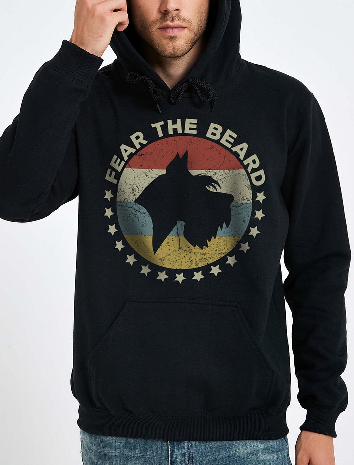 Fear the Beard Schnauzer Hooded Sweatshirt | Funny Hoodie for Schnauzer Paw-rents product image (2)