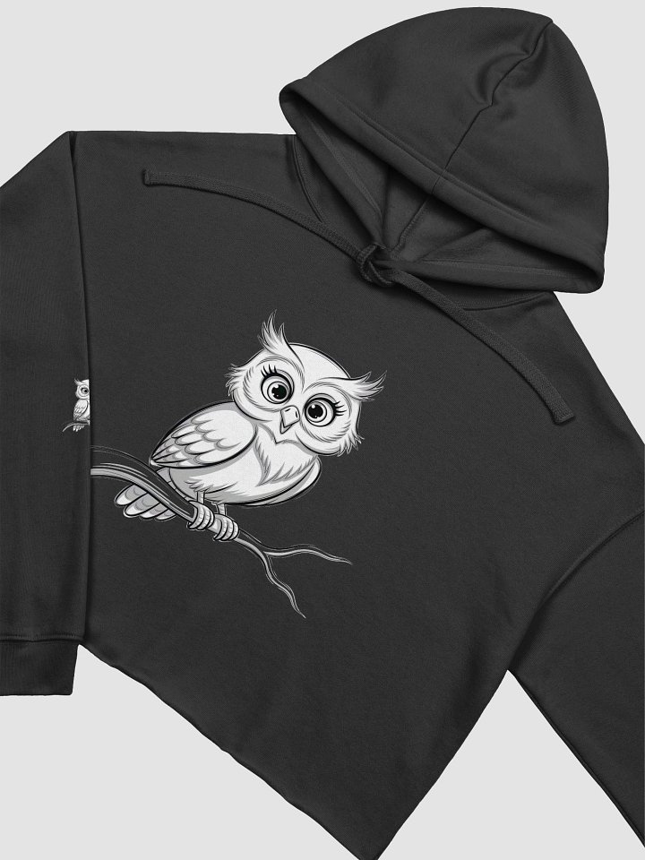 Whimsical Owl Perch Crop Hoodie product image (1)