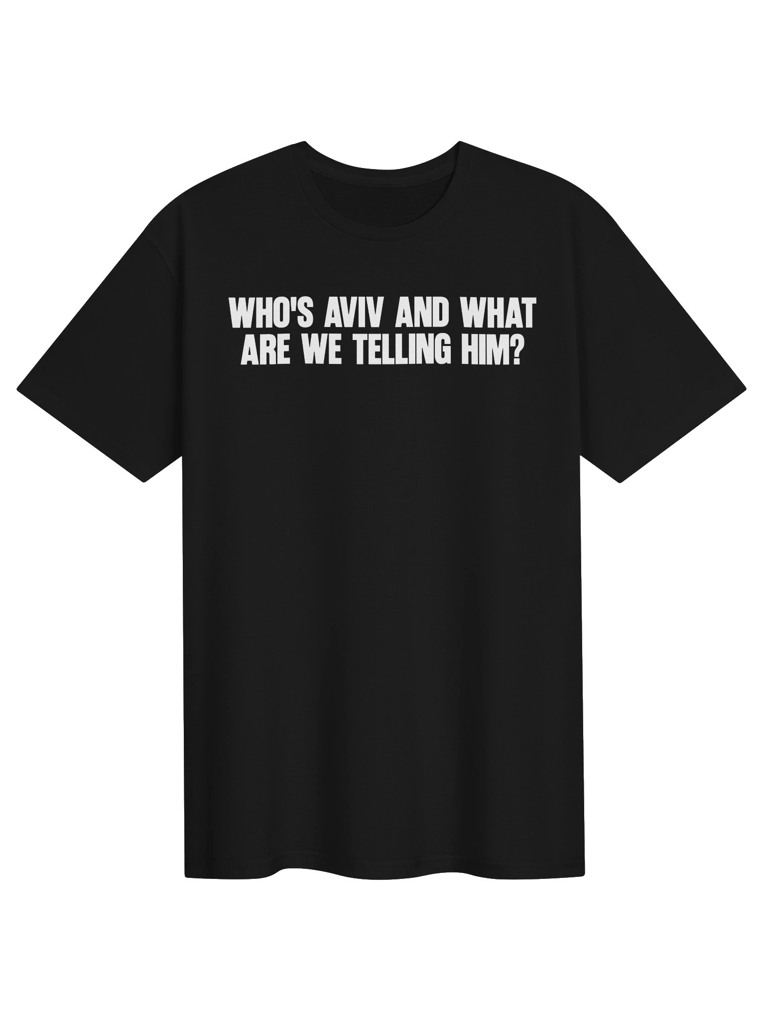 Who’s Aviv And What Are We Telling Him T-Shirt product image (2)