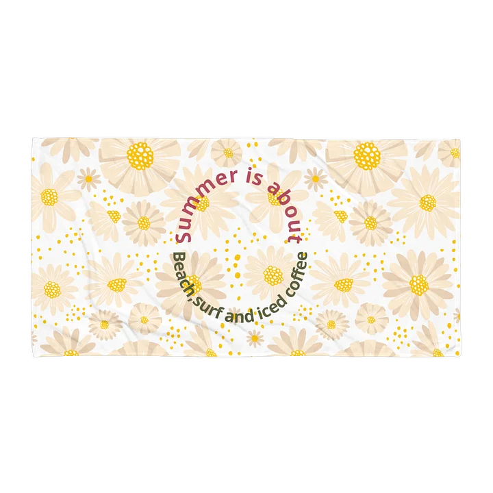 Summer Beach Surf & Iced Coffee Floral Beach Towel product image (1)