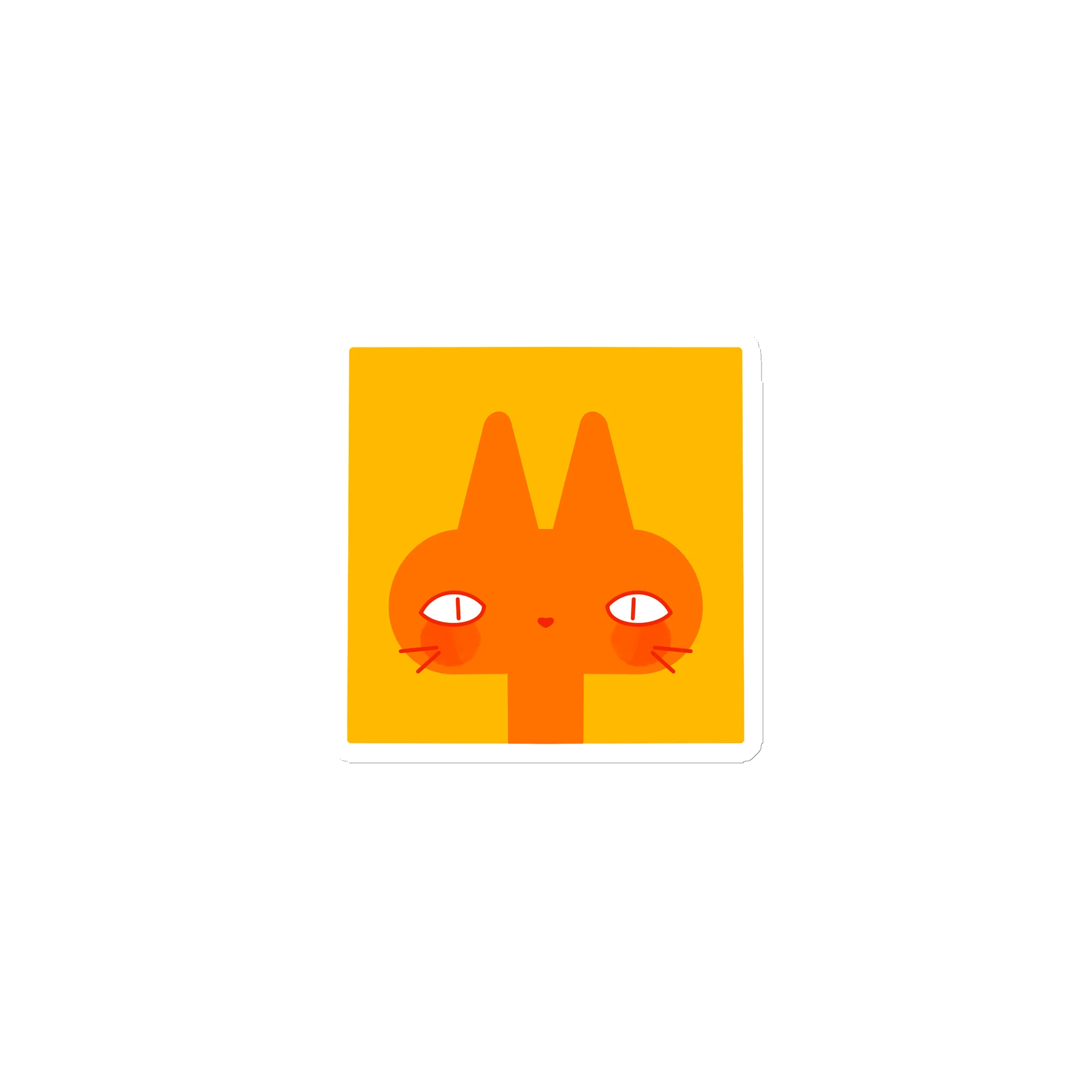 Neon Orange Cat Magnet product image (1)