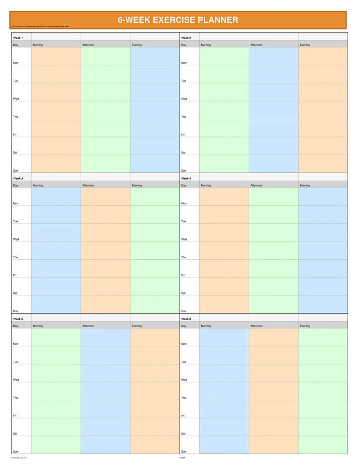 6 Week Exercise Planner product image (1)