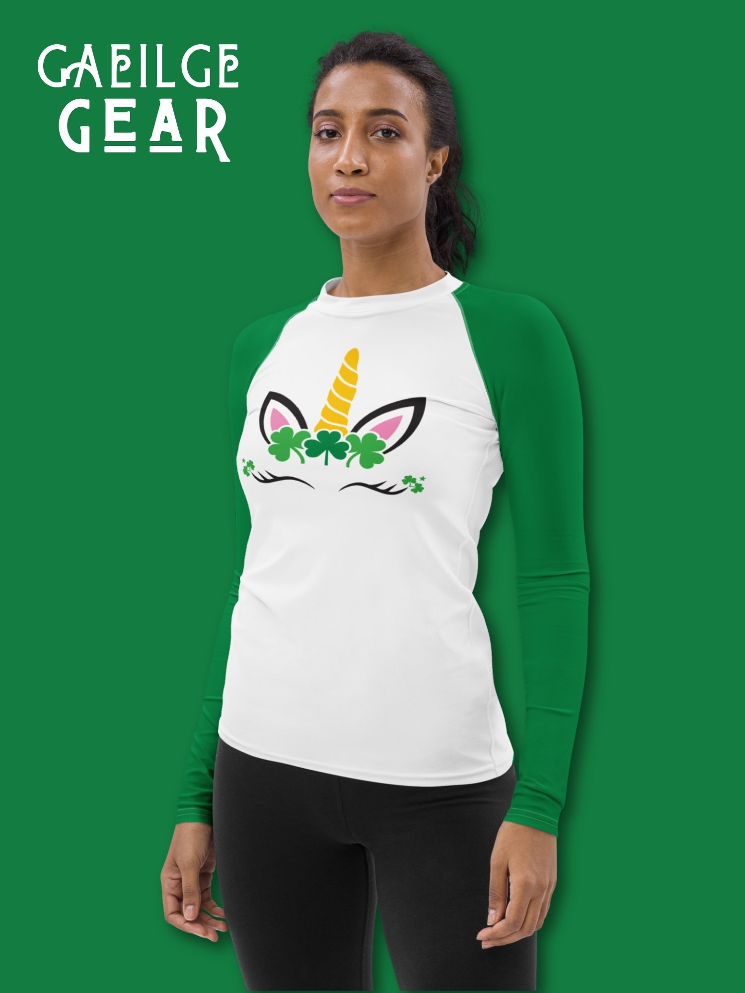Irish Unicorn ☘️ Ladies Sea Swimming Rash Guard product image (1)