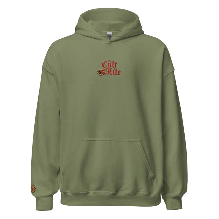 CULT LIFE HOODIE ARMY GREEN product image (1)