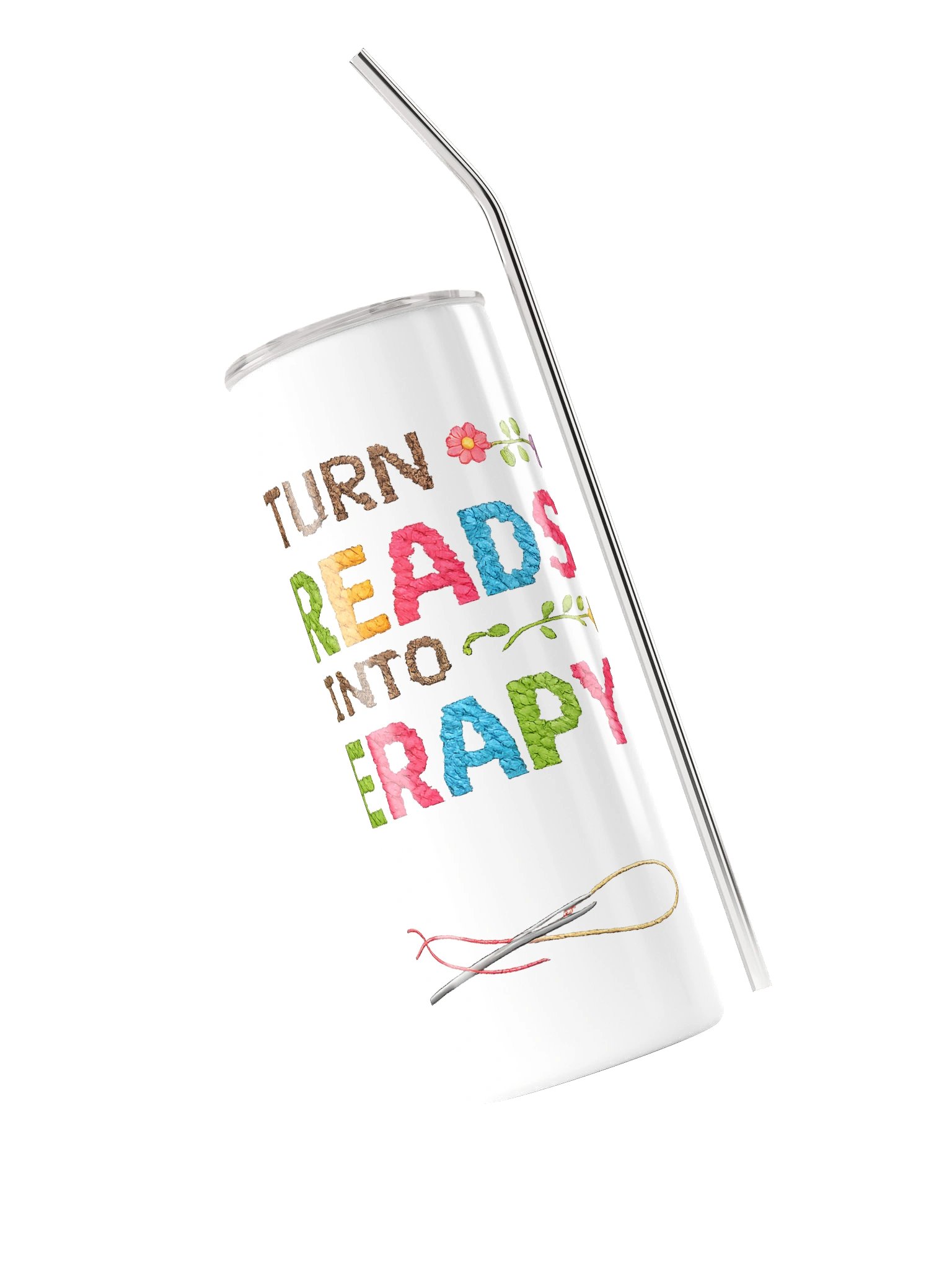 I turn Stitches into Therapy Stainless Steel Tumbler product image (3)