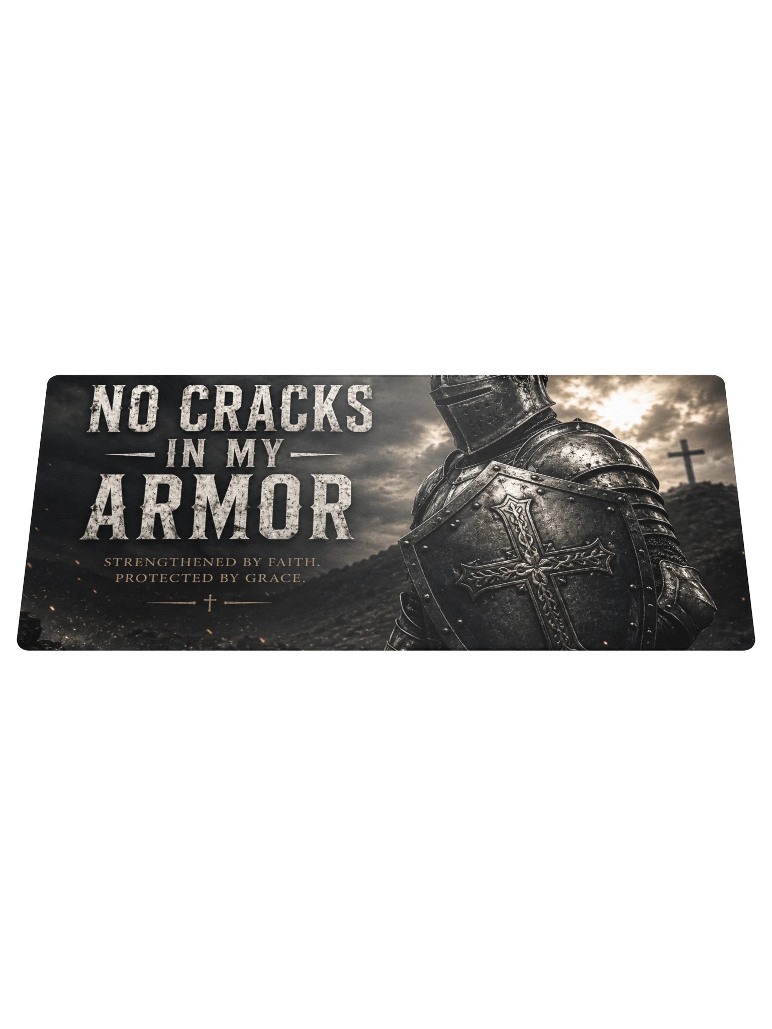 No Cracks In My Armor Gaming Mouse Pad (36"×18") product image (1)