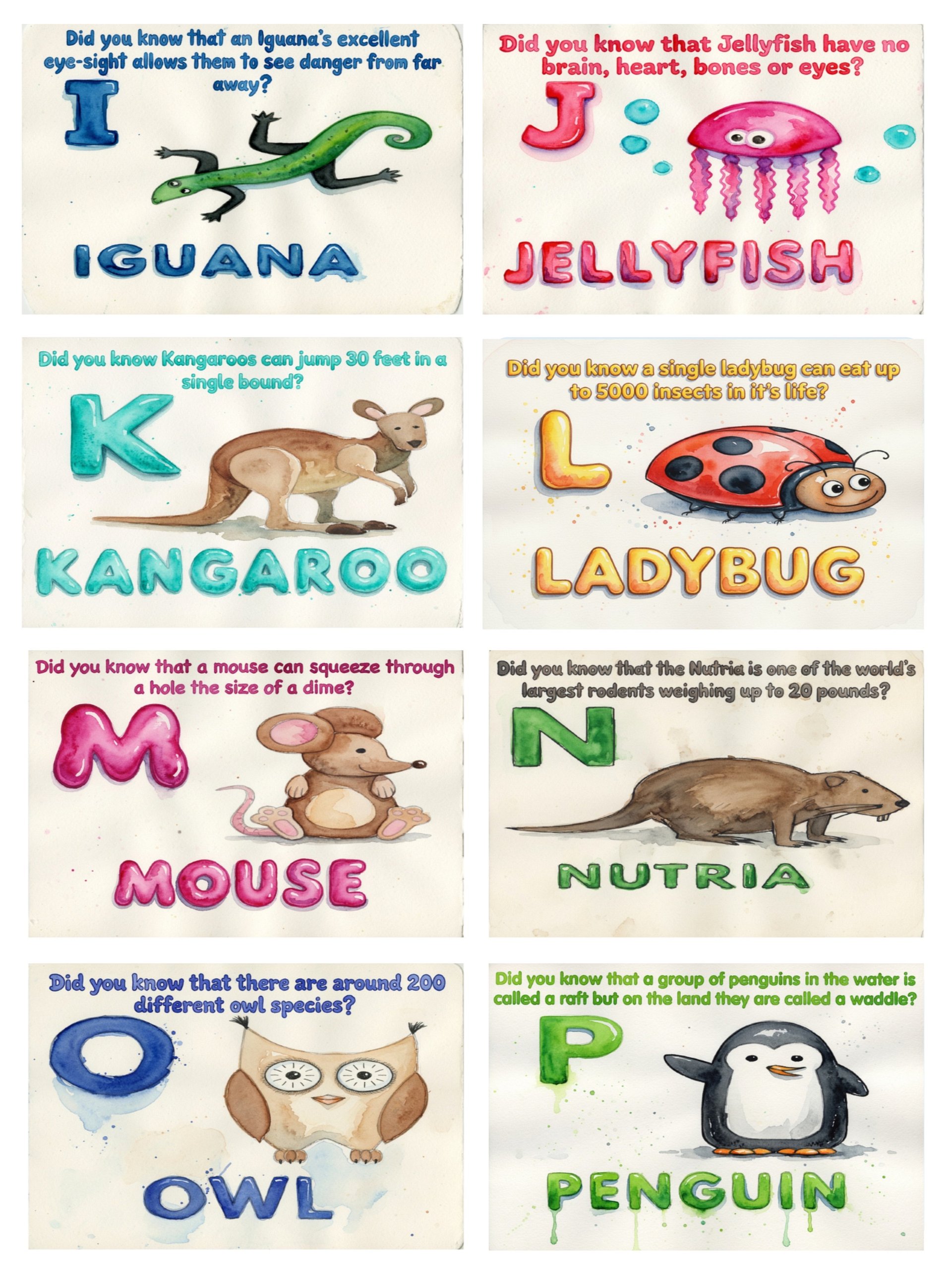 Did You Know A–Z Animal Flash Cards | Fun Facts & ABC Learning product image (4)