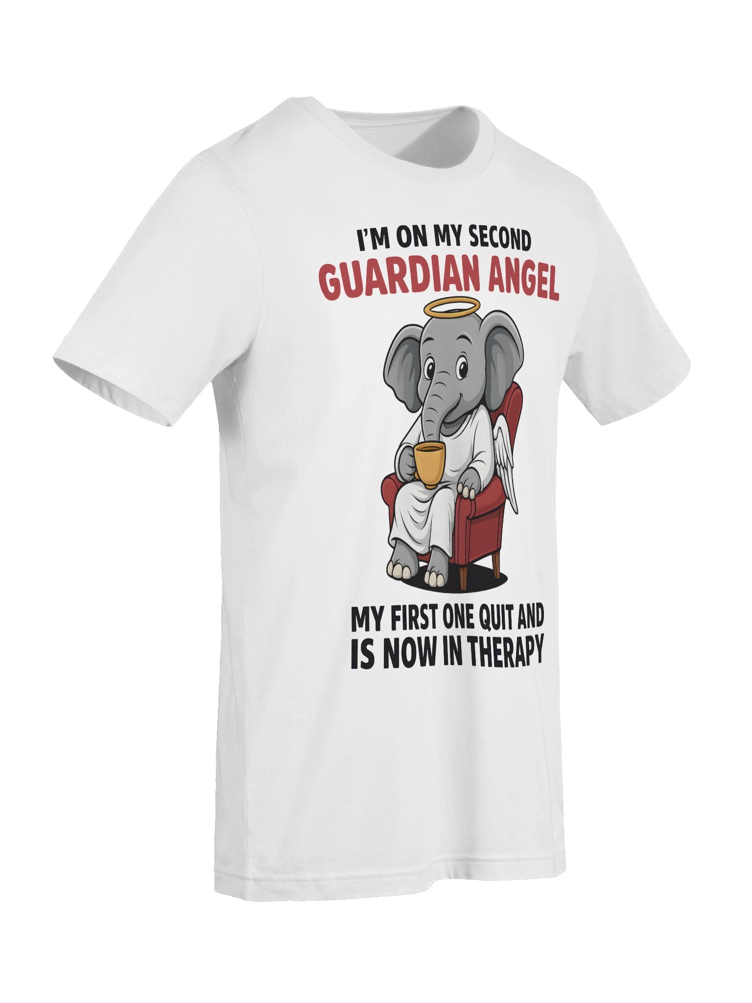 Funny Elephant Guardian Angel Coffee T-Shirt product image (9)