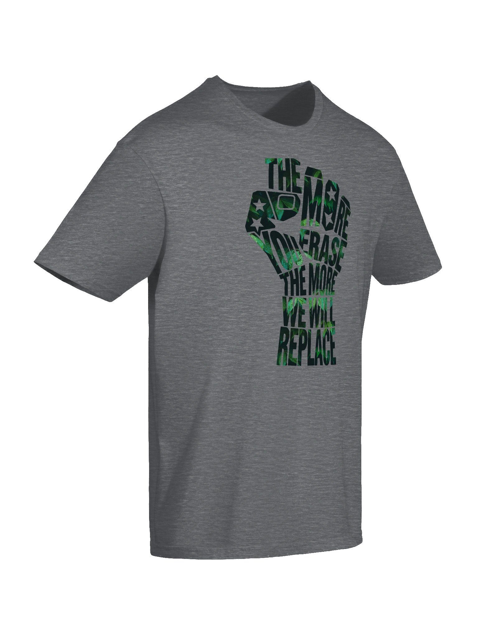 THE MORE YOU ERASE FIST Graphic T-Shirt Forest on White product image (5)