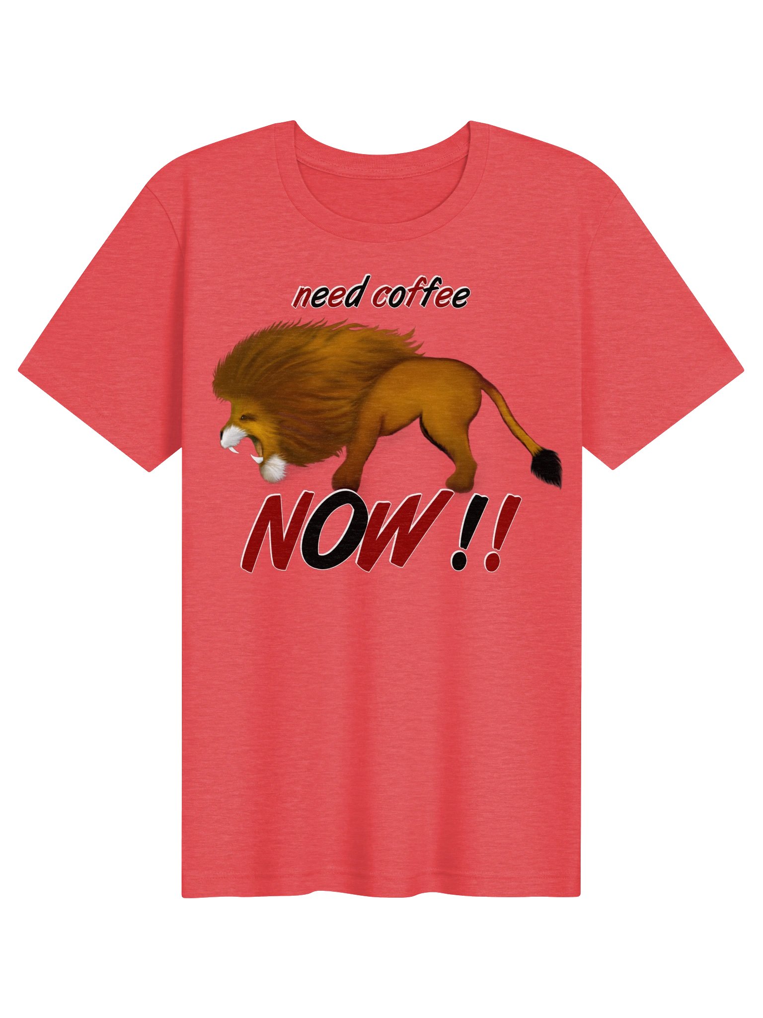 Lion "Need Coffee NOW" T-Shirt. Unisex Bella+Canvas Supersoft T-Shirt product image (1)