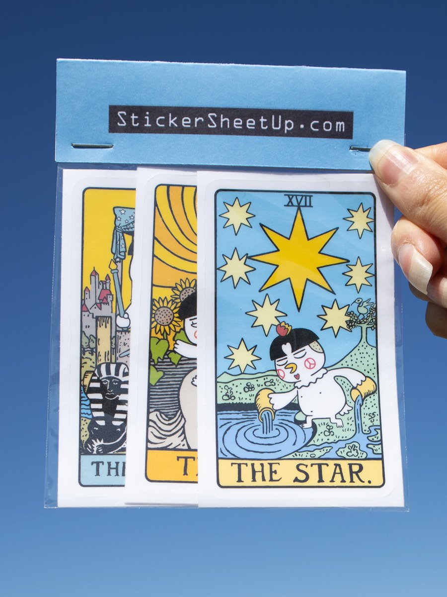 The Spicy Sun, Star & Chariot Tarot Sticker Pack product image (1)