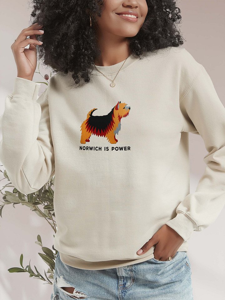 Norwich Is Power Sweatshirt (Embroidered) of a Norwich Terrier(Black & Tan) product image (2)