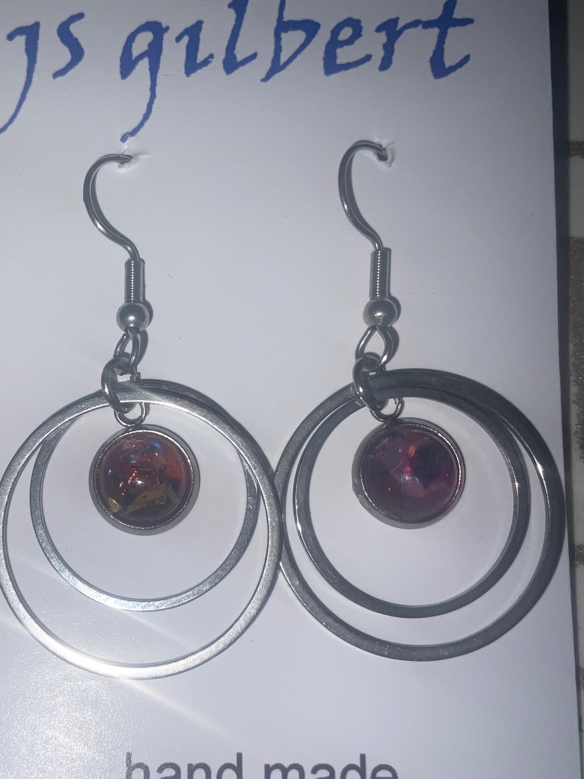 Double Orbit Cherry Opal Dangle Earrings product image (1)