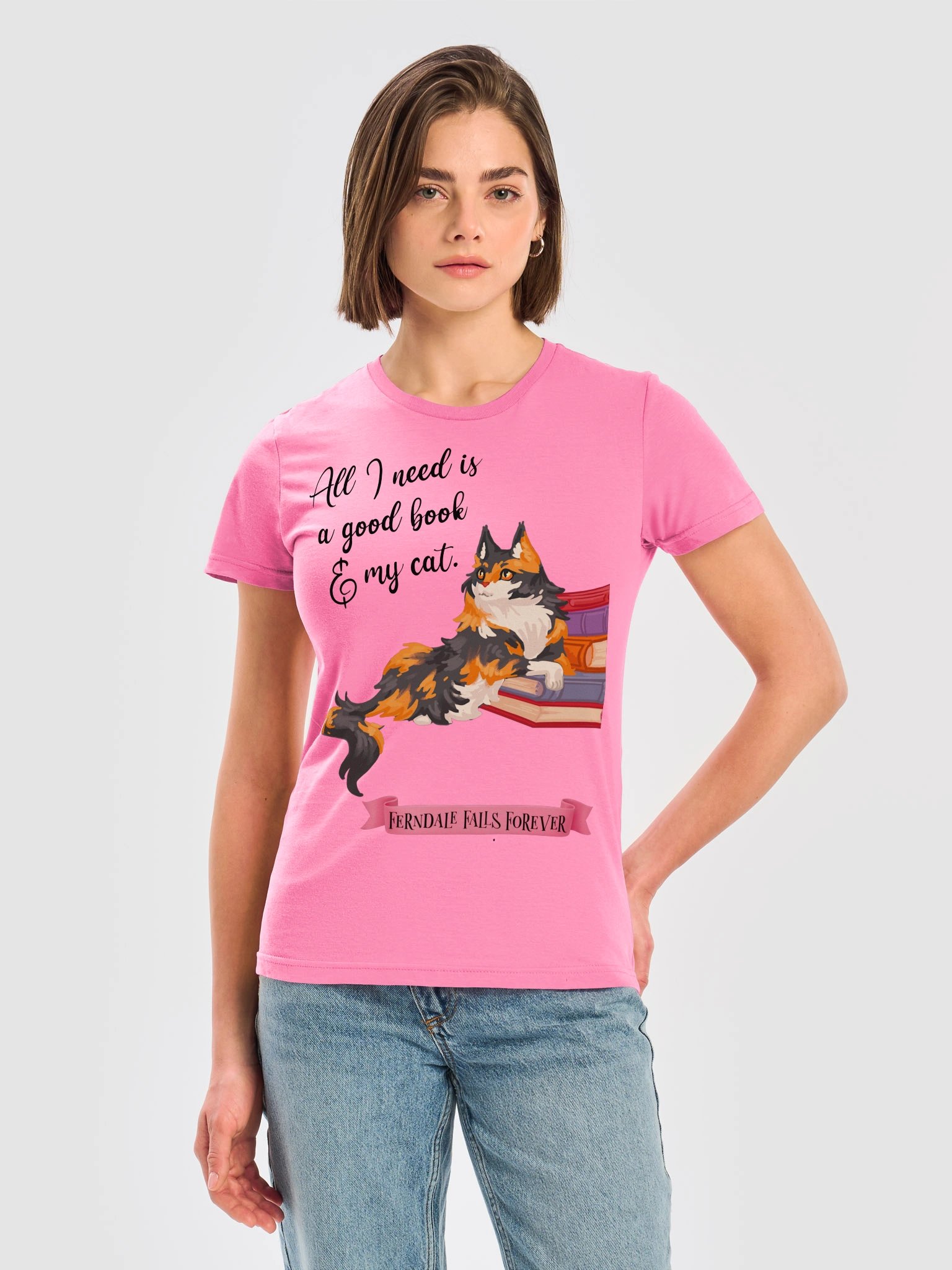 Book and Cat Women's Tee product image (2)