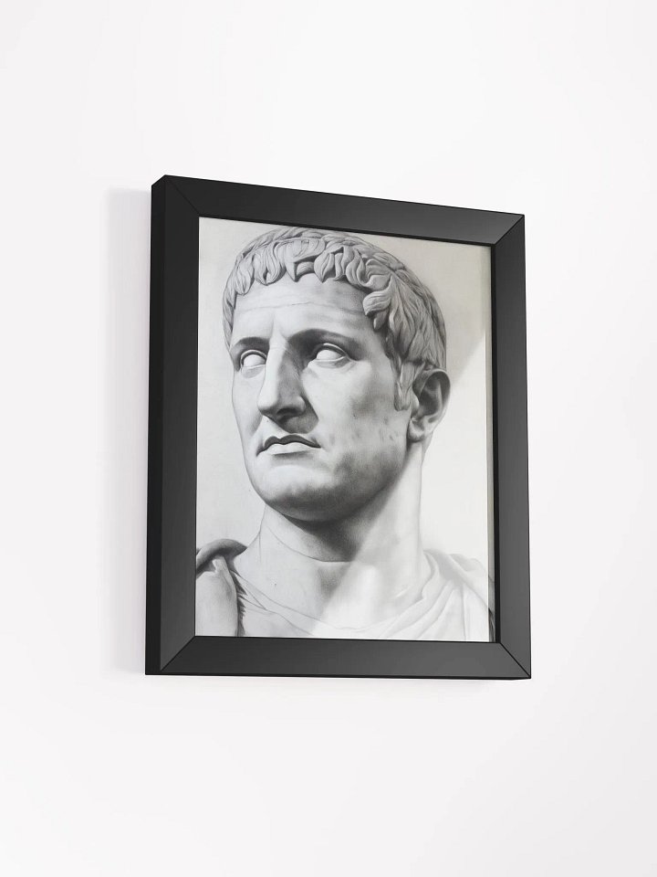 Imperial Resilience: Emperor Trajan — Charcoal Portrait Art Print (8×10) | Ancient Rome Classical Wall Art | Minimalist Black & White product image (1)