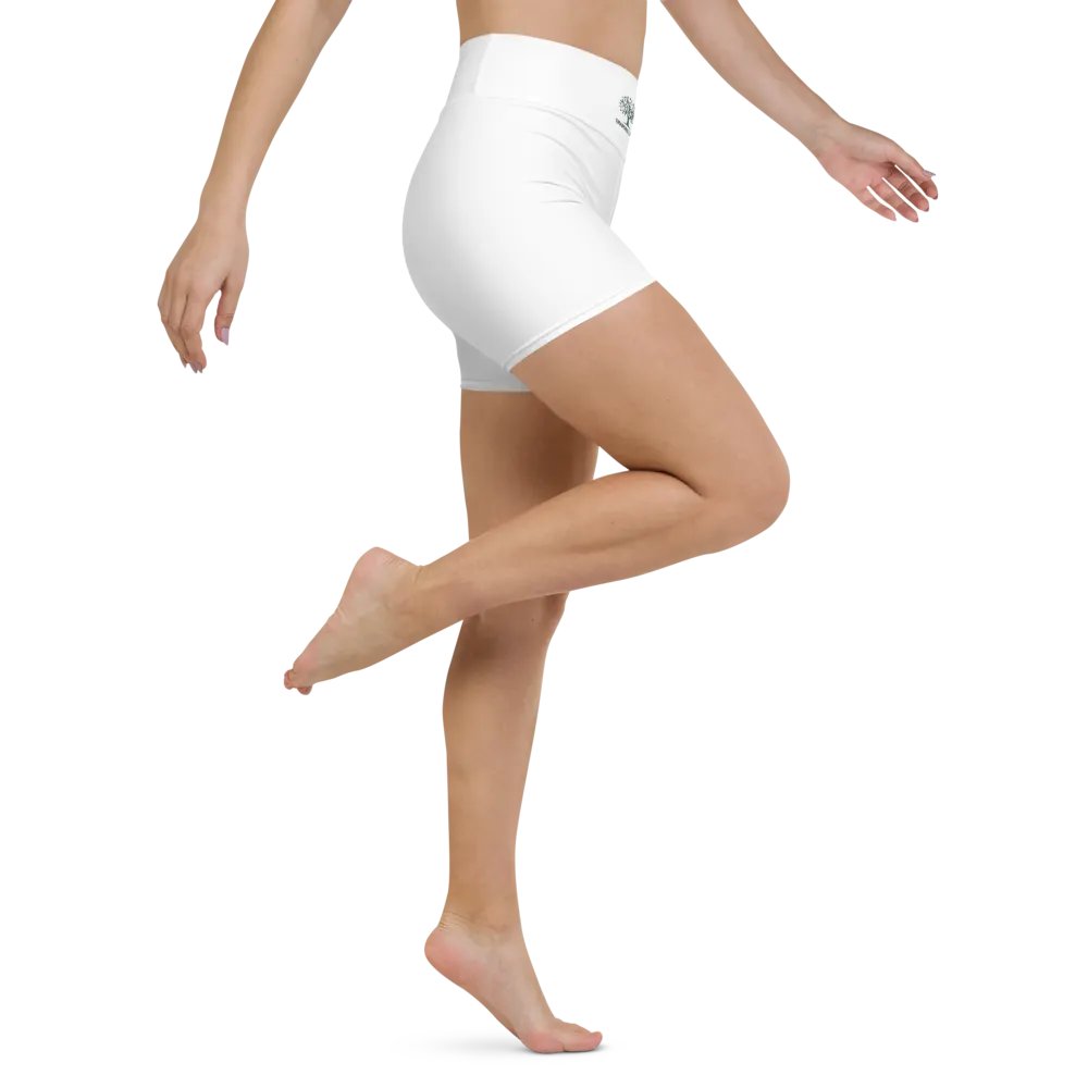 Women's Graphic Grove High-Waisted All-Over Print Yoga Shorts - White product image (5)